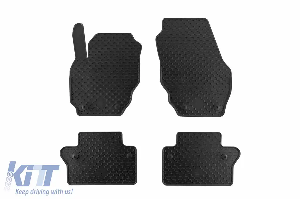 Mochete din cauciuc Gumarny Zubri potrivite pentru Volvo V70, S80, XC70 2007-2016, set de 4 piese, culoare neagră