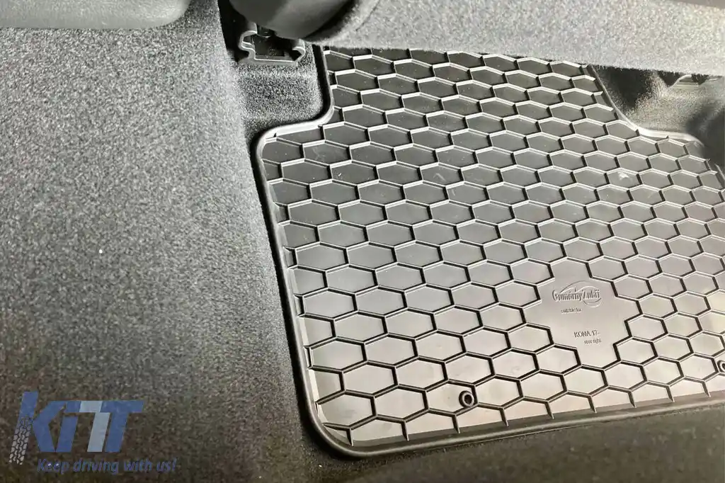 Mochete din cauciuc Gumarny Zubri potrivite pentru Hyundai Kona, Kona HeV 2018-2023, set de 4 piese, culoare neagră-image-6252231