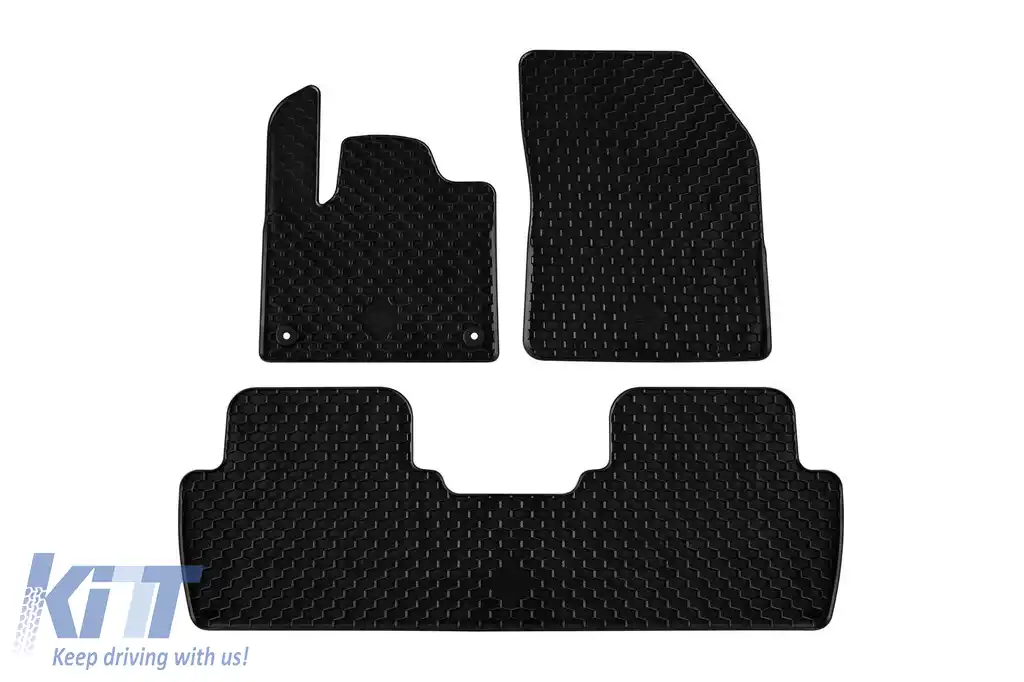 Mochete din cauciuc Gumarny Zubri potrivite pentru Peugeot 5008, Citroen DS7 Crossback după 2017, set de 3 piese, culoare neagră