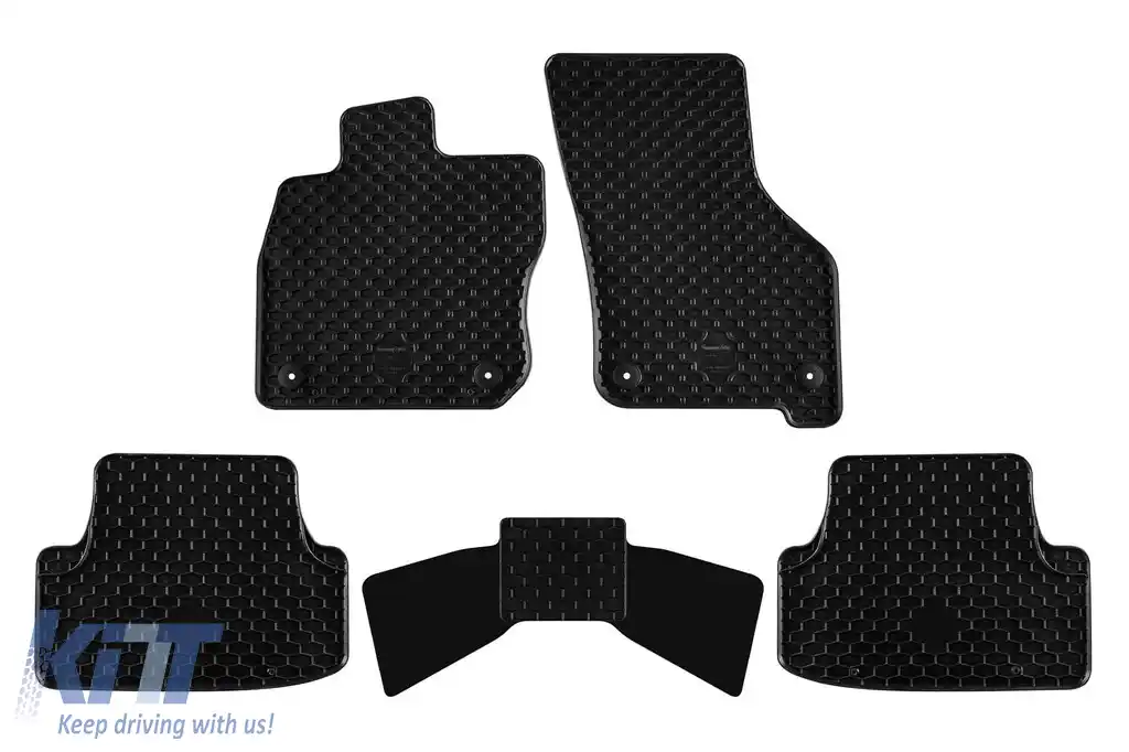 Mochete din cauciuc Gumarny Zubri potrivite pentru Volkswagen Golf VIII Hybrid hatchback după 2020, set de 5 piese, culoare neagră