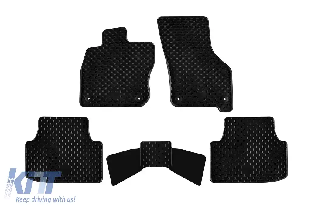Mochete din cauciuc Gumarny Zubri potrivite pentru Volkswagen Golf VIII Variant eTSI MHEV după 2020, set de 5 piese, culoare neagră-image-6252490