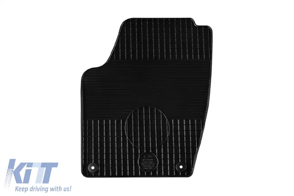 Mochete din cauciuc Gumarny Zubri potrivite pentru Volkswagen Polo 2001-2009 cu clipsuri rotunde, set de 4 piese, culoare neagră-image-6254160