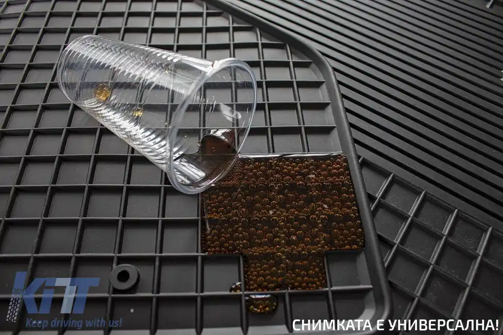 Mochete din cauciuc Gumarny Zubri potrivite pentru Volkswagen Polo 2001-2009 cu clipsuri rotunde, set de 4 piese, culoare neagră-image-6254165