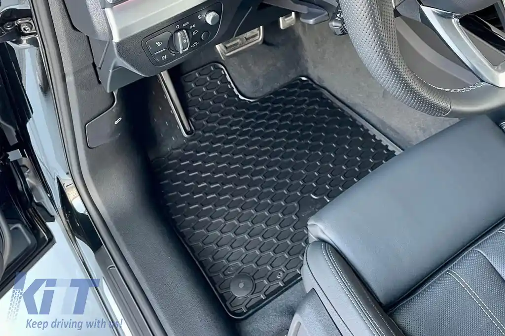 Mochete din cauciuc Gumarny Zubri potrivite pentru Audi Q5, Hybrid după 2017, set de 4 piese, culoare neagră-image-6254447