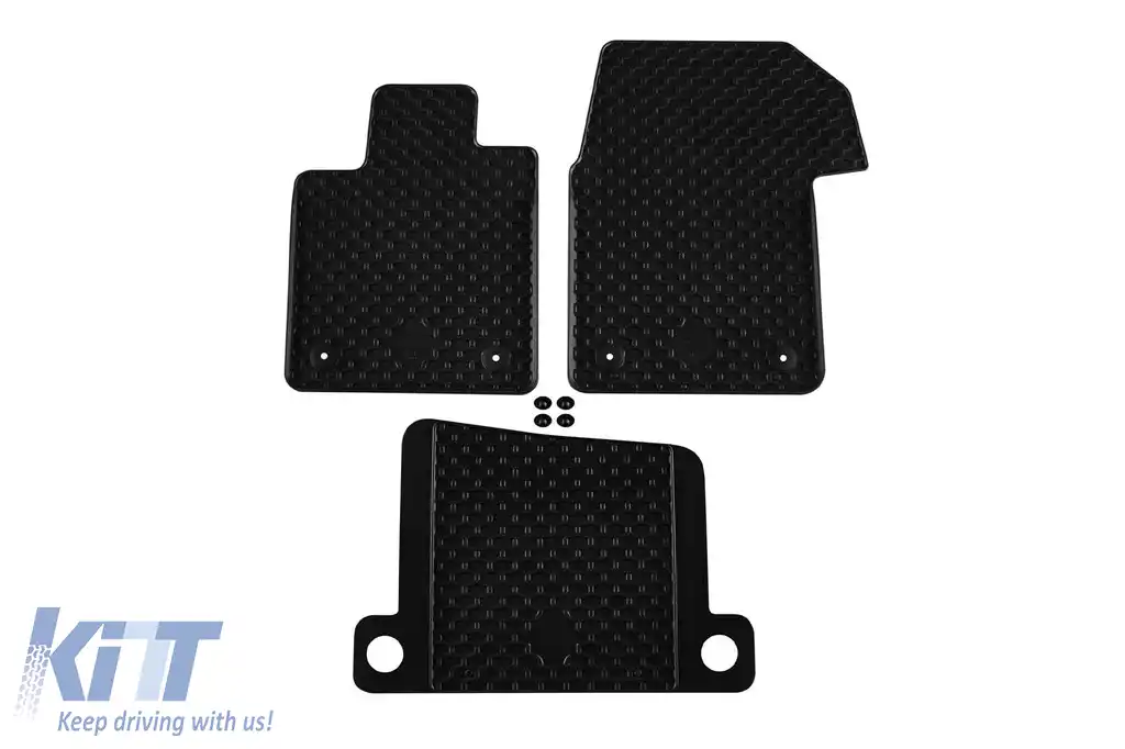 Mochete din cauciuc Gumarny Zubri potrivite pentru Volkswagen T7 Multivan după 2021, set de 3 piese, culoare neagră