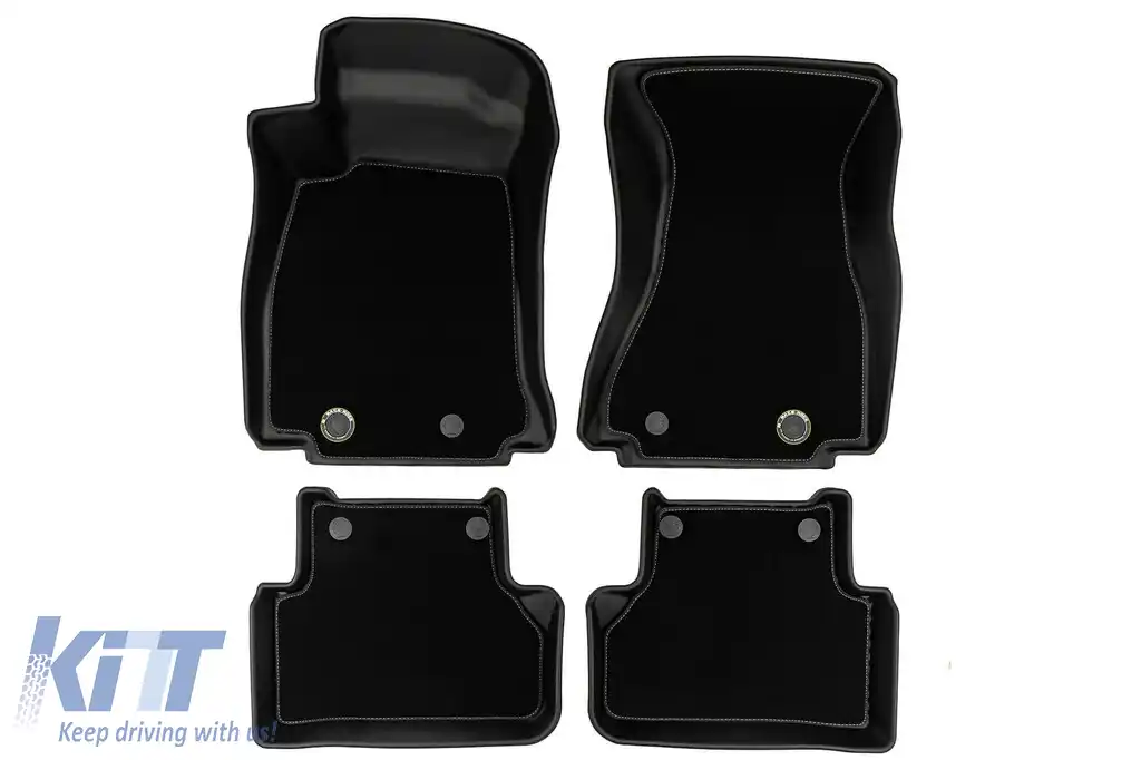 Mochete din cauciuc și covor 2 în 1 potrivite pentru Audi A4 B9 2015-2023, A5 Sportback F5 2016-2024 din seria Frogum 5D Race Rock, set de 4 piese, culoare neagră-image-6232575