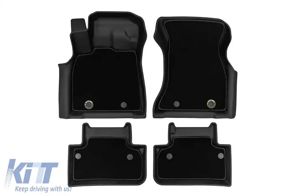 Mochete din cauciuc și covor 2 în 1 potrivite pentru Audi Q5 după 2016, Q5 Sportback după 2020, set de 4 piese, culoare neagră din seria Frogum 5D Race Rock-image-6232581