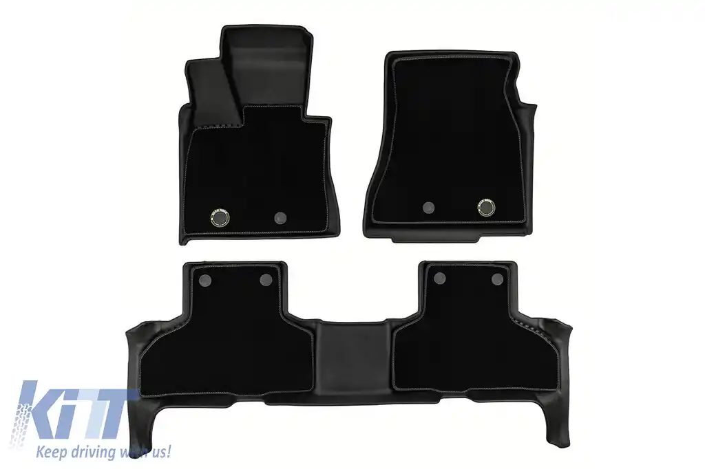 Mochete din cauciuc și covor 2 în 1 potrivite pentru BMW X5 F15 2013–2018 din seria Frogum 5D Race Rock, 3 bucăți, negre-image-6232626