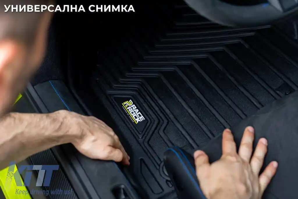 Mochete din cauciuc și covor 2 în 1 potrivite pentru BMW X5 F15 2013–2018 din seria Frogum 5D Race Rock, 3 bucăți, negre-image-6232627