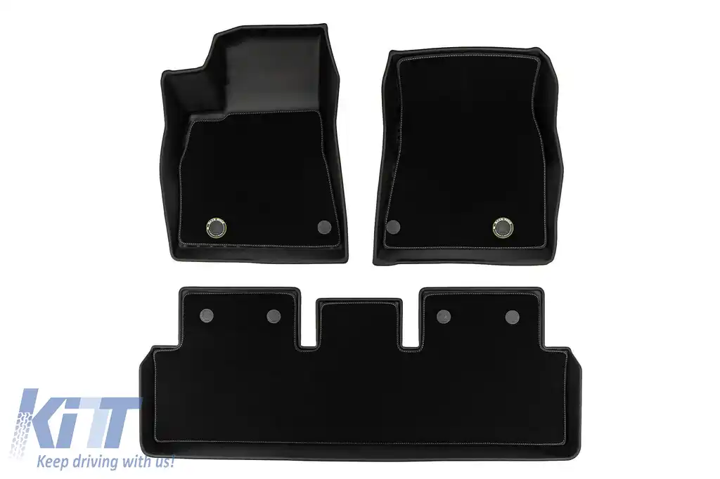 Mochete din cauciuc și covor 2 în 1 potrivite pentru Tesla Model 3 2017-2023, versiune fără pompă de căldură, din seria Frogum 5D Race Rock, set de 3 piese, culoare neagră-image-6232633