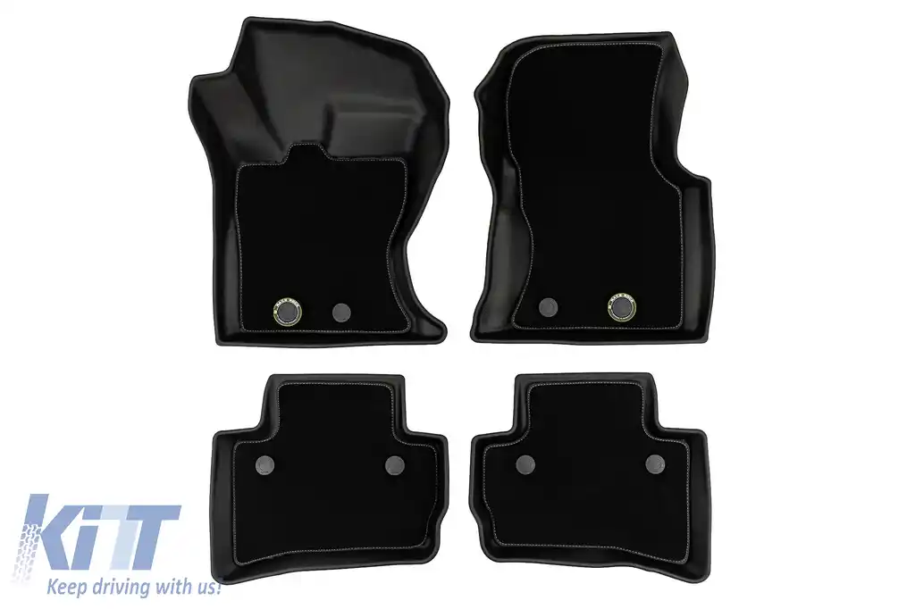 Mochete din cauciuc și covor 2 în 1 potrivite pentru Range Rover Velar după 2017 din seria Frogum 5D Race Rock, set de 4 piese, culoare neagră-image-6232646