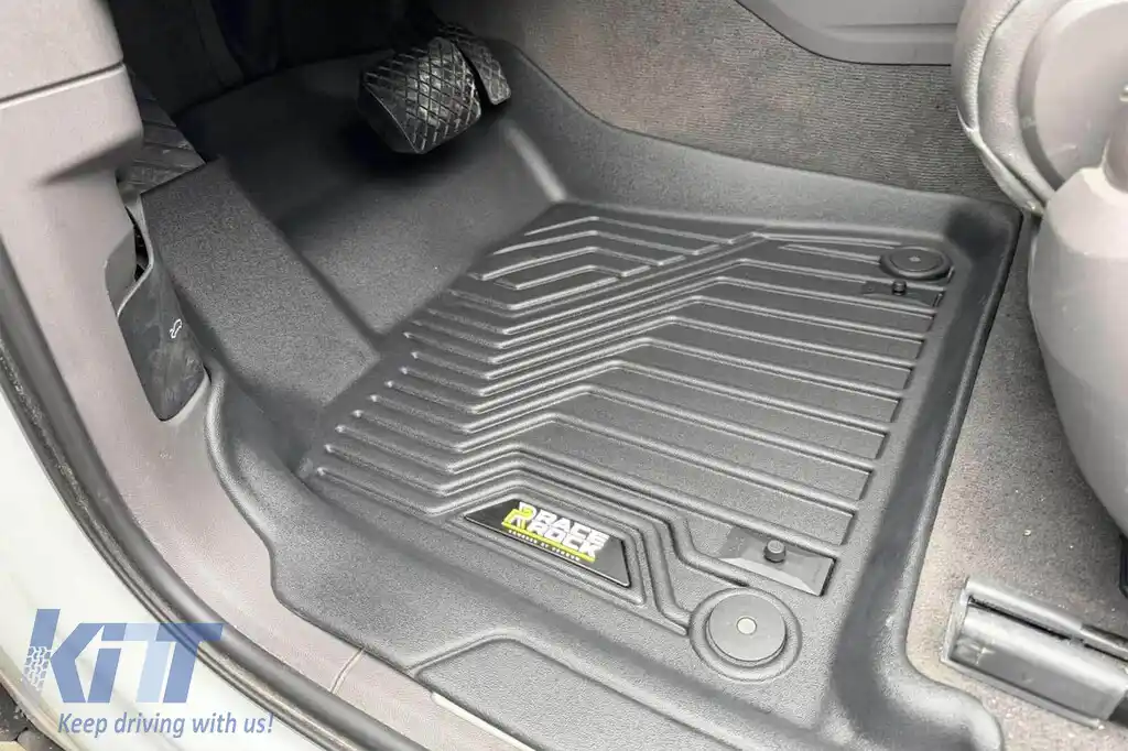 Mochete din cauciuc și covor 2 în 1 potrivite pentru Porsche Cayenne după 2017, Volkswagen Touareg după 2018, set de 3 piese, culoare neagră din seria Frogum 5D Race Rock-image-6232662