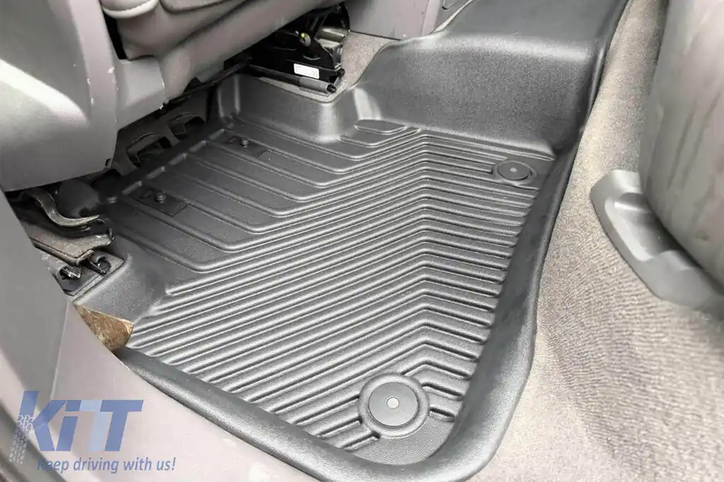 Mochete din cauciuc și covor 2 în 1 potrivite pentru Porsche Cayenne după 2017, Volkswagen Touareg după 2018, set de 3 piese, culoare neagră din seria Frogum 5D Race Rock-image-6232664