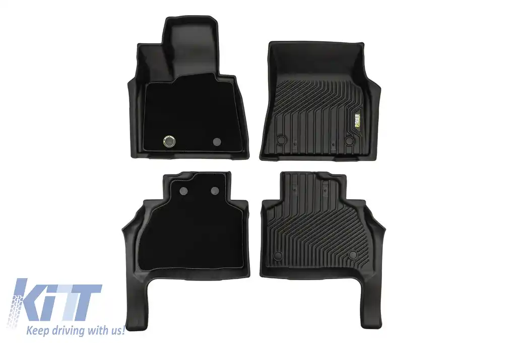 Mochete din cauciuc și covor 2 în 1 potrivite pentru BMW X7 G07 după 2018 din seria Frogum 5D Race Rock, set de 4 piese, culoare neagră-image-6232742