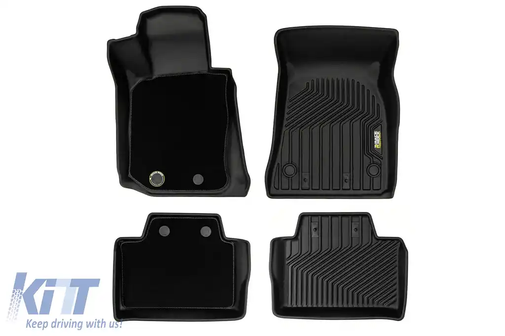 Mochete din cauciuc și covor 2 în 1 potrivite pentru BMW 4 Series G26 Gran Coupe după 2021, din seria Frogum 5D Race Rock, set de 4 piese, culoare neagră-image-6232781
