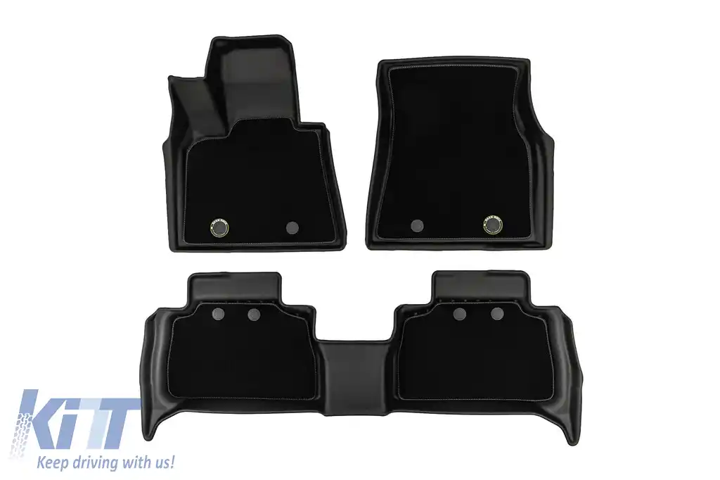Mochete din cauciuc și covor 2 în 1 potrivite pentru BMW X6 G06 după 2019 din seria Frogum 5D Race Rock, set de 3 piese, culoare neagră-image-6232789
