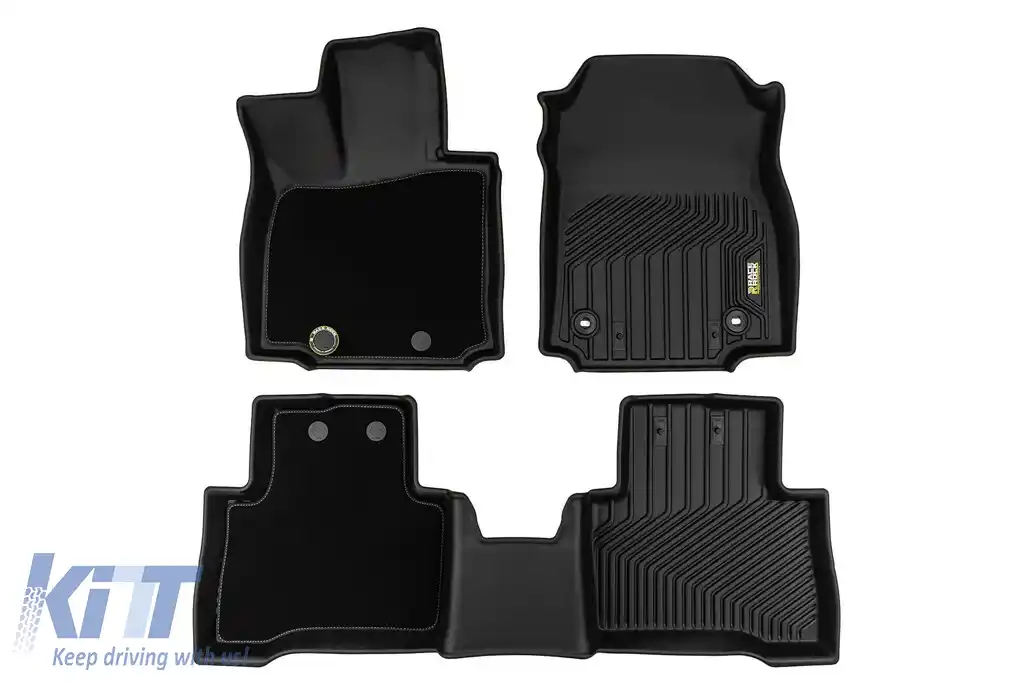 Mochete din cauciuc și covor 2 în 1 potrivite pentru Lexus NX, PHeV după 2021, set de 3 piese, culoare neagră din seria Frogum 5D Race Rock-image-6232802