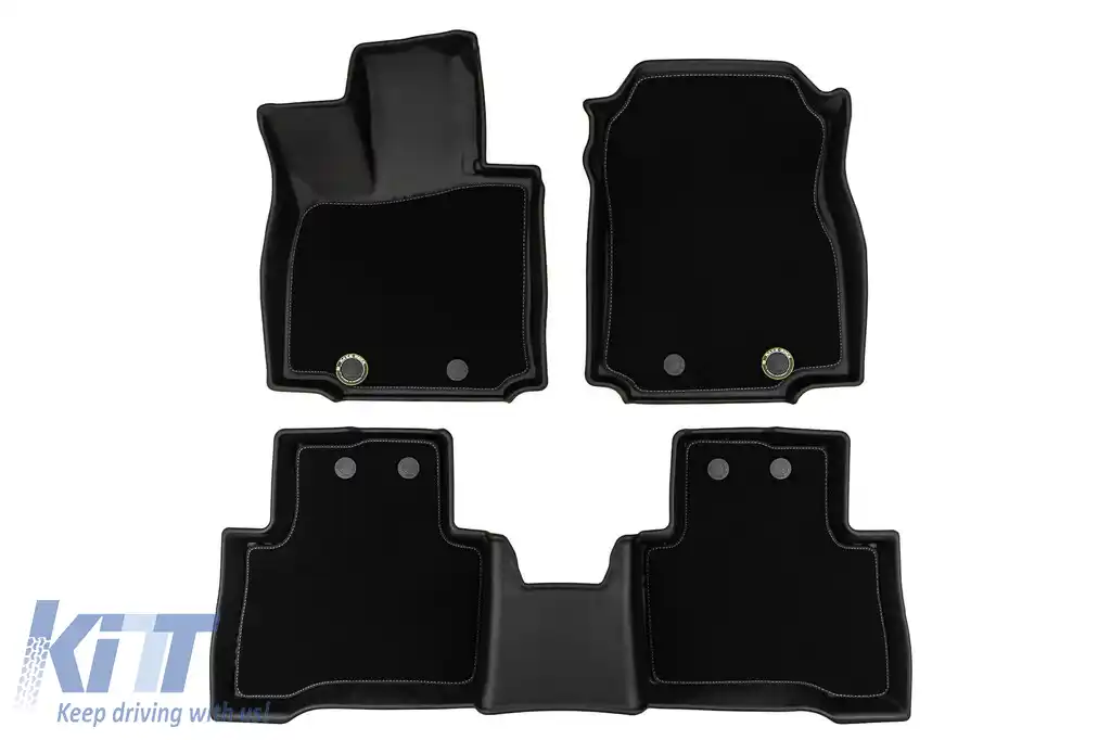 Mochete din cauciuc și covor 2 în 1 potrivite pentru Lexus NX, PHeV după 2021, set de 3 piese, culoare neagră din seria Frogum 5D Race Rock-image-6232803