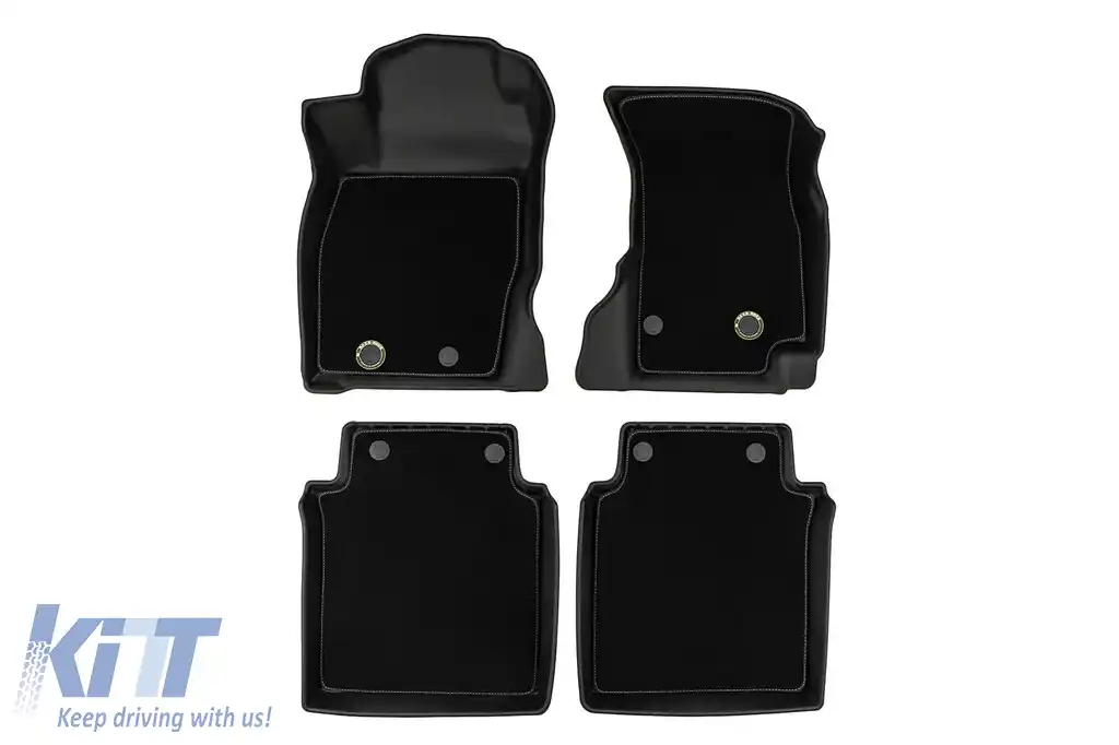 Mochete din cauciuc și covor 2 în 1 potrivite pentru Audi A8 D5 sedan după 2017, versiunea dalga, set de 4 piese, culoare neagră din seria Frogum 5D Race Rock-image-6232810