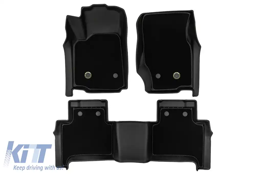 Mochete din cauciuc și covor 2 în 1 potrivite pentru Jeep Grand Cherokee 4xe după 2021 din seria Frogum 5D Race Rock, set de 3 piese, culoare neagră-image-6232817