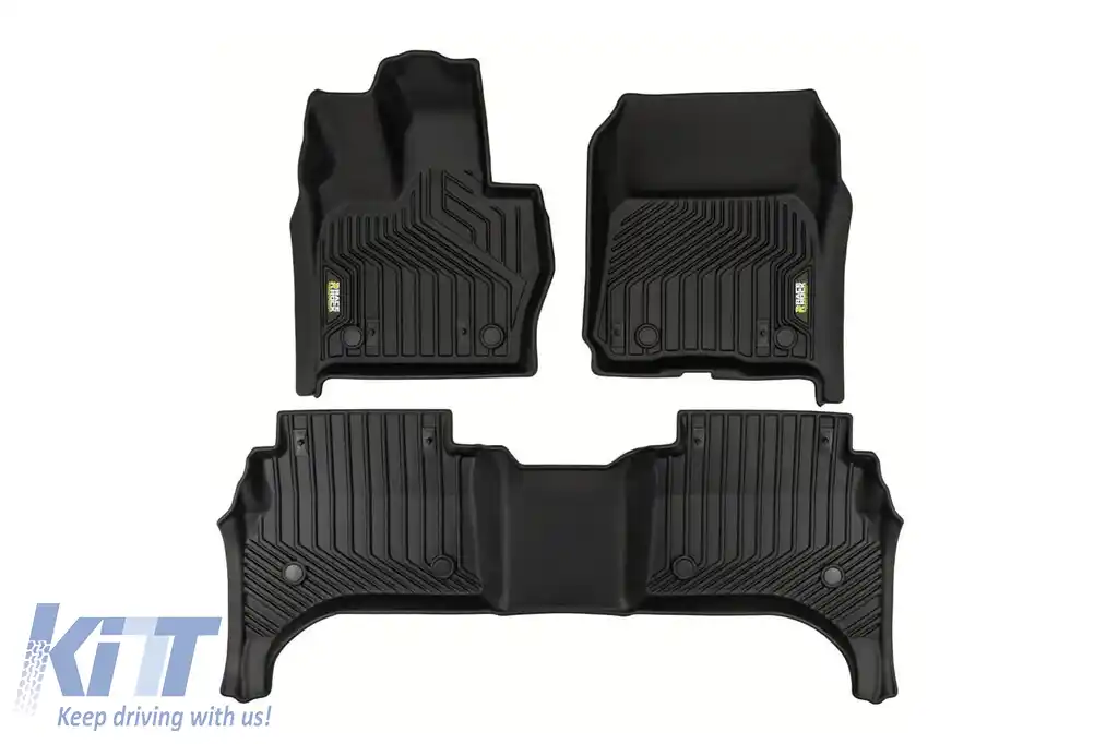 Mochete din cauciuc și covor 2 în 1 potrivite pentru Range Rover Sport după 2022 din seria Frogum 5D Race Rock, set de 4 piese, culoare neagră