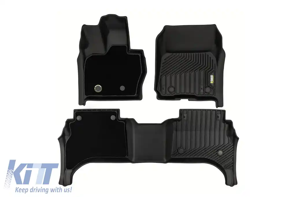 Mochete din cauciuc și covor 2 în 1 potrivite pentru Range Rover Sport după 2022 din seria Frogum 5D Race Rock, set de 4 piese, culoare neagră-image-6232830