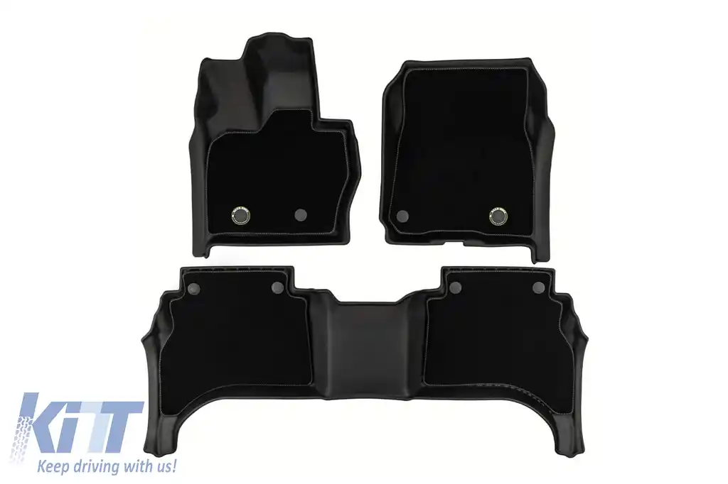 Mochete din cauciuc și covor 2 în 1 potrivite pentru Range Rover Sport după 2022 din seria Frogum 5D Race Rock, set de 4 piese, culoare neagră-image-6232832
