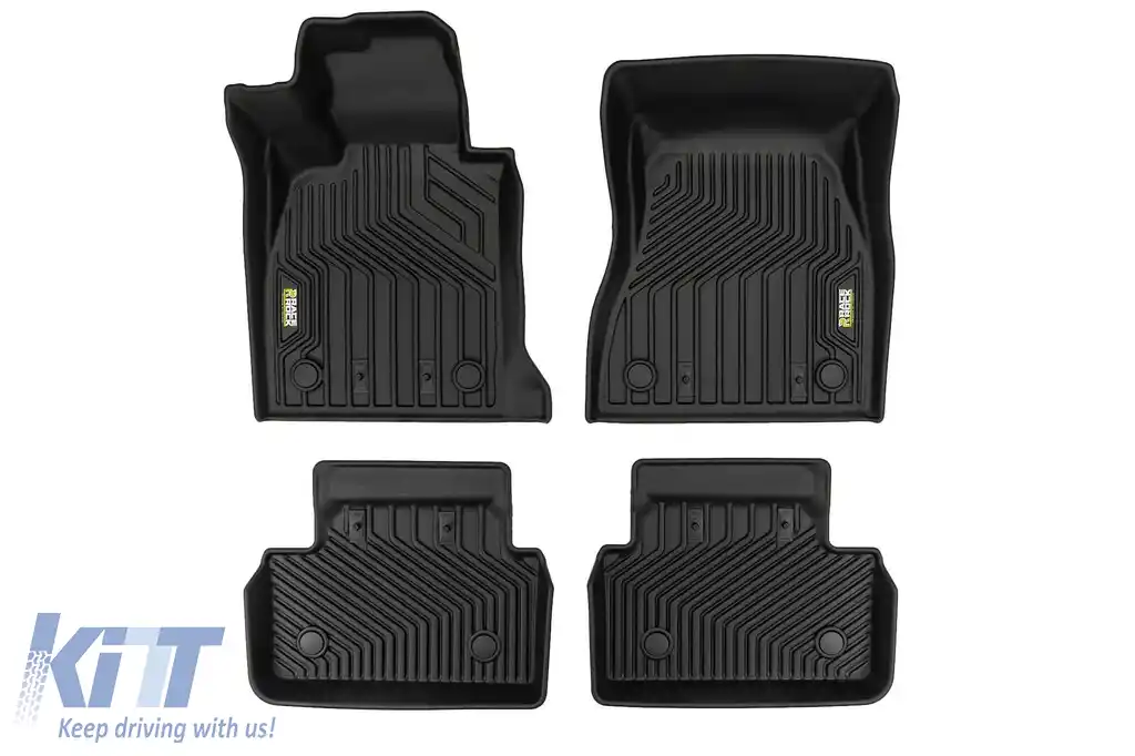 Mochete din cauciuc și covor 2 în 1 potrivite pentru BMW Seria 5 G60 sedan după 2023, set de 4 piese, culoare neagră din seria Frogum 5D Race Rock-image-6232841