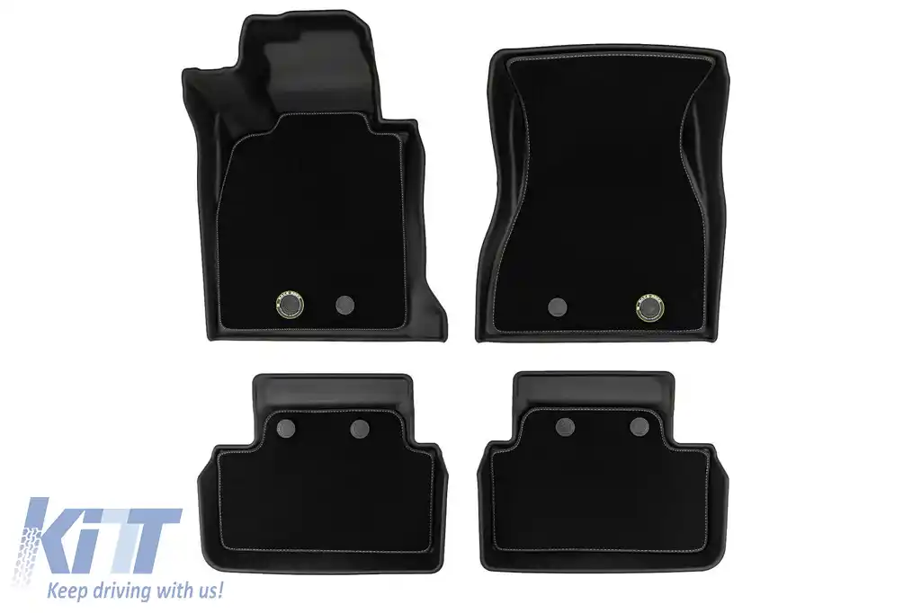 Mochete din cauciuc și covor 2 în 1 potrivite pentru BMW Seria 5 G60 sedan după 2023, set de 4 piese, culoare neagră din seria Frogum 5D Race Rock-image-6232843