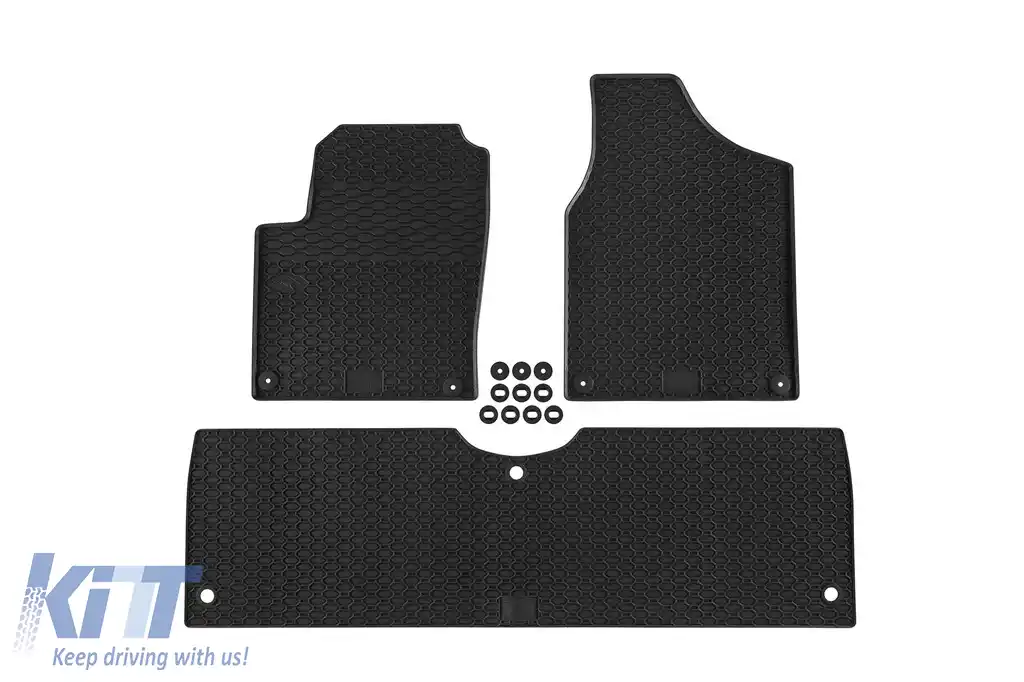 Mochete din cauciuc specifice de la Geyer & Hosaja potrivite pentru Ford Galaxy 1995-2006, Seat Alhambra, VW Sharan 1995-2010, 5 locuri, set de 3 piese, culoare neagră-image-6227414