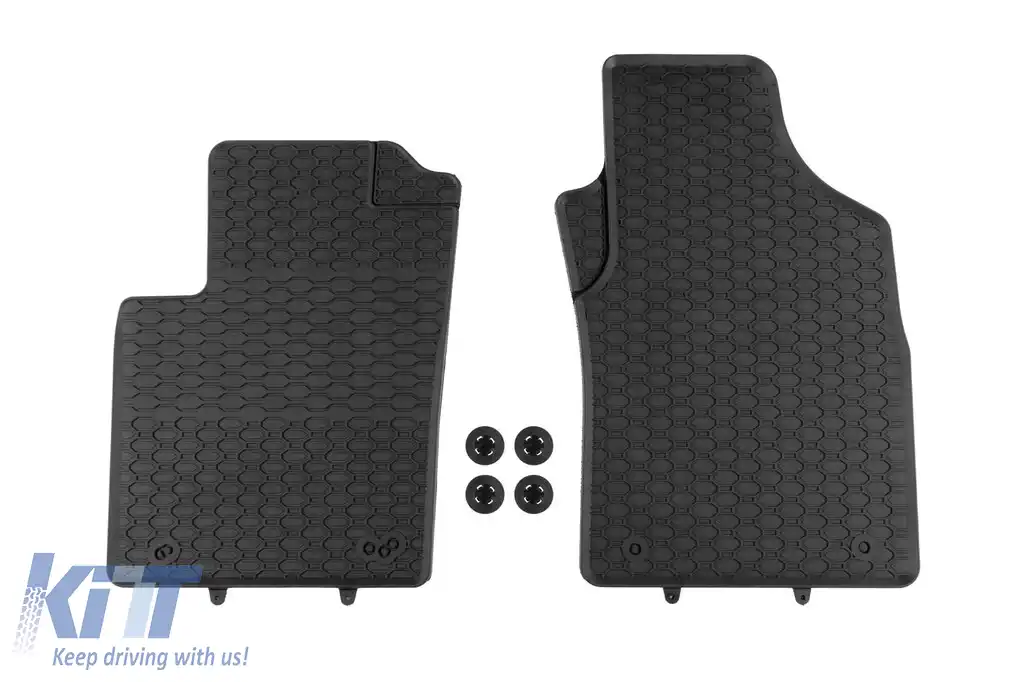 Mochete din cauciuc specifice de la Geyer & Hosaja potrivite pentru Fiat 500 2007-2024, Panda 2003-2012, Ford Ka 2008-2016, set de 4 piese, culoare neagră-image-6229734