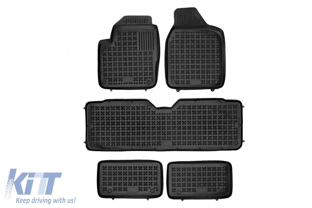 Mochete din cauciuc specifice, potrivite pentru Ford Galaxy 1995-2006, VW Sharan, Seat Alhambra 1995-2010, 7 locuri, set de 5 piese, culoare neagră-image-6213284