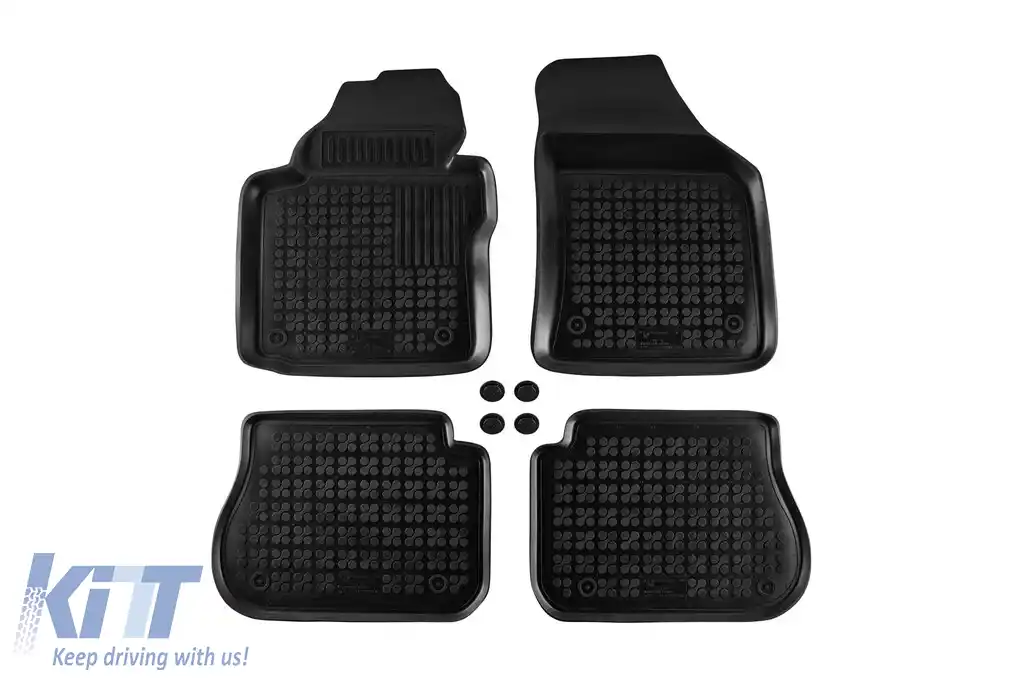 Mochete din cauciuc specifice, potrivite pentru VW Caddy 2003-2020, Caddy Maxi 2007-2020 cu scaunele din a treia rând pliabile, 5-7 locuri, set de 4 piese, culoare neagră