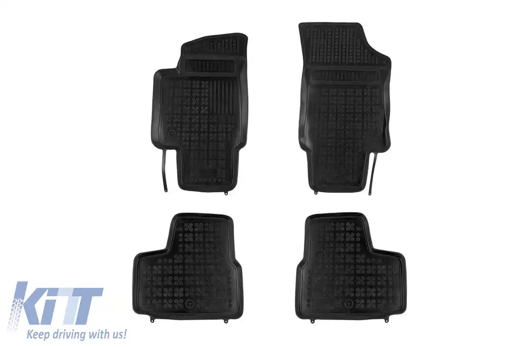 Mochete din cauciuc specifice, potrivite pentru VW Up, Skoda Citigo, Seat Mii după 2011, fără versiuni EV, set de 4 piese, culoare neagră