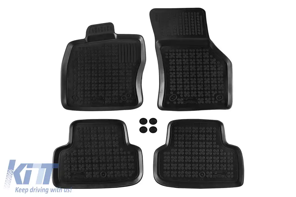 Mochete din cauciuc specifice, potrivite pentru Audi A3, S3 sedan, Sportback 2012-2020, VW Golf VII 2012-2019, VW Golf VIII hatchback TSI, TDI după 2019, set de 4 piese, culoare neagră-image-6213362