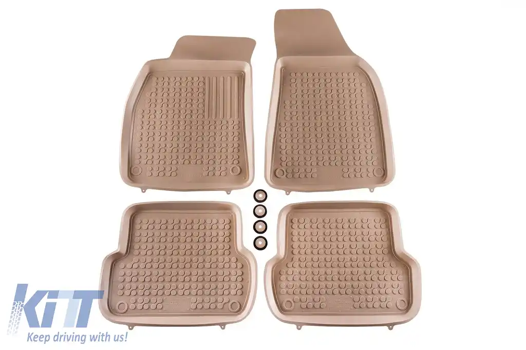 Mochete din cauciuc specifice, potrivite pentru Audi A4 B6, B7 2000-2008, set de 4 piese, culoare bej