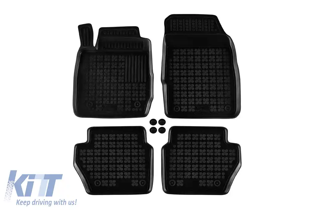 Mochete din cauciuc specifice, potrivite pentru Ford Fiesta 2008-2016, set de 4 piese, culoare neagră