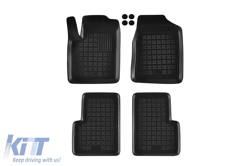 Mochete din cauciuc specifice, potrivite pentru Ford Ka 2008-2016, set de 4 piese, culoare neagră