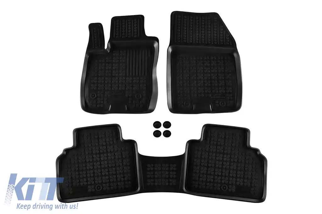 Mochete din cauciuc specifice, potrivite pentru Ford Tourneo Courier după 2014, set de 3 piese, culoare neagră