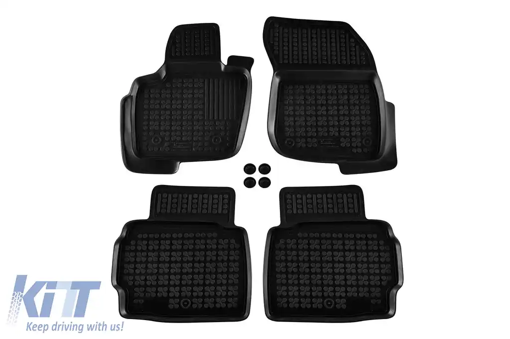 Mochete din cauciuc specifice, potrivite pentru Ford Mondeo, Hybrid, Vignale 2014-2022, set de 4 piese, culoare neagră