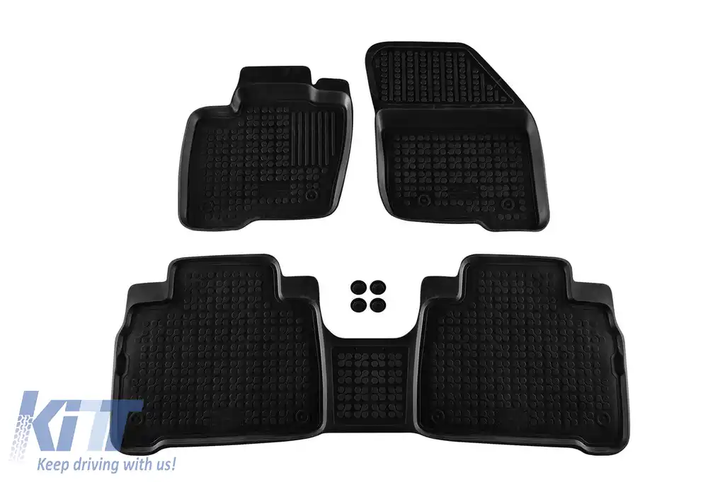 Mochete din cauciuc specifice, potrivite pentru Ford Galaxy, S-Max după 2015, set de 3 piese, culoare neagră