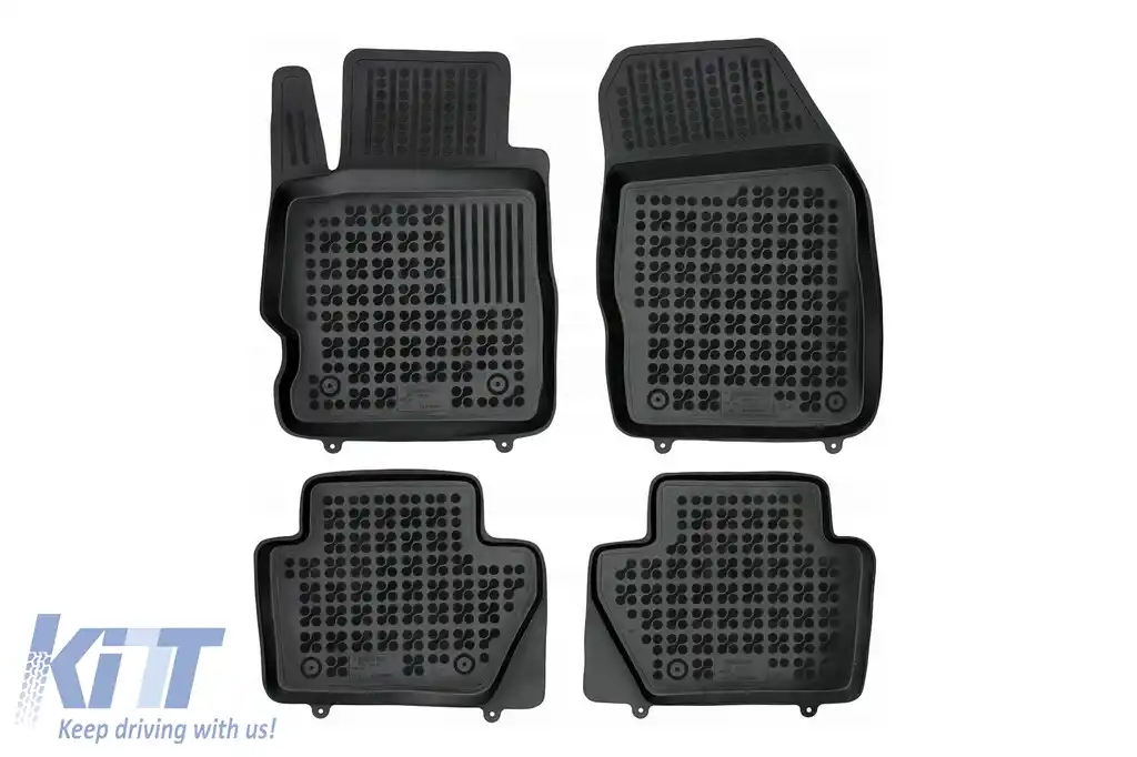 Mochete din cauciuc specifice, potrivite pentru Ford Ka, Ka+ 2016-2019, set de 4 piese, culoare neagră