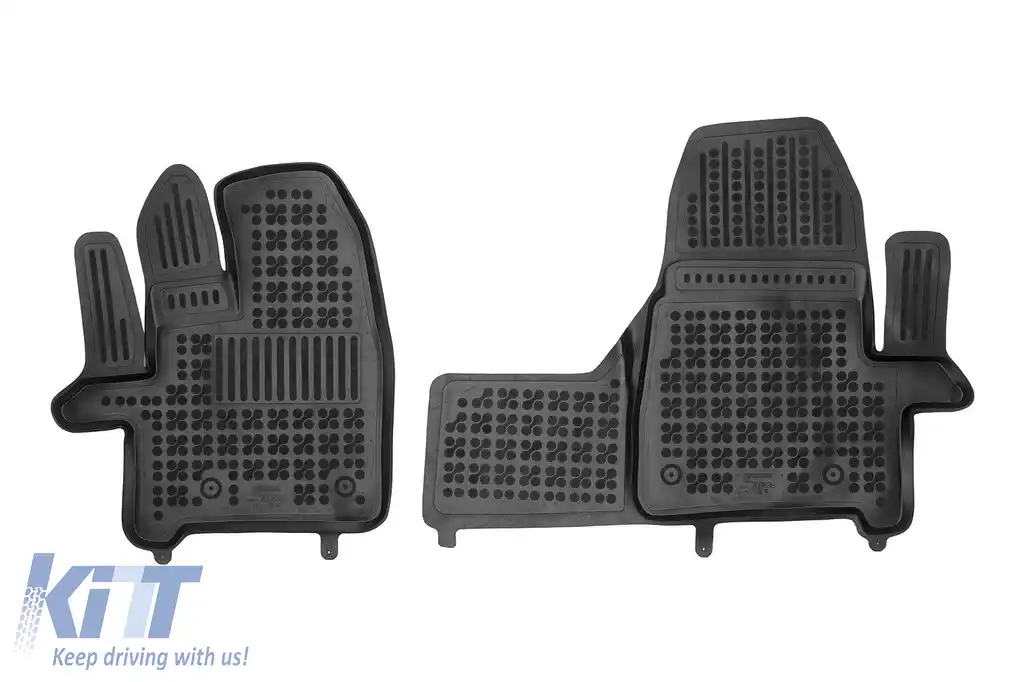 Mochete din cauciuc specifice, potrivite pentru Ford Tourneo Custom după 2018, versiunea Titanium, 2 locuri, transmisie automată, set din 2 piese, culoare neagră
