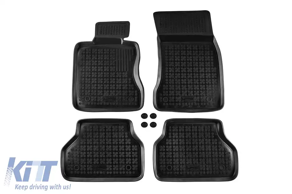 Mochete din cauciuc specifice, potrivite pentru BMW Seria 5 E60 sedan, E61 wagon 2003-2010, set de 4 piese, culoare neagră