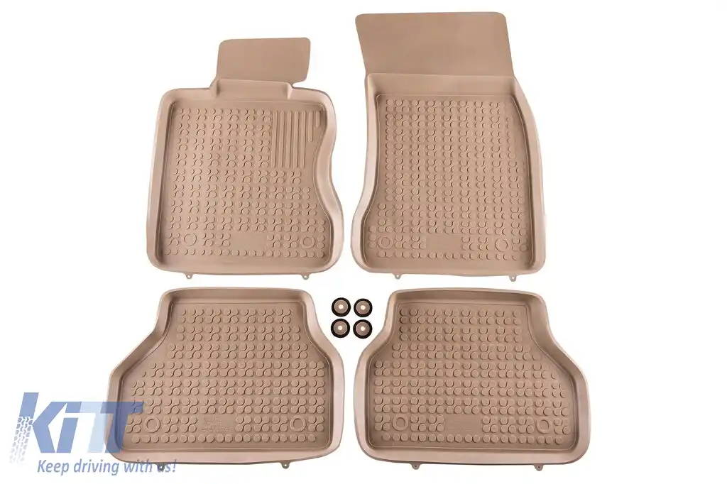 image-6-Mochete din cauciuc specifice, potrivite pentru BMW Seria 5 E60 sedan, E61 wagon 2003-2010, set de 4 piese, culoare bej