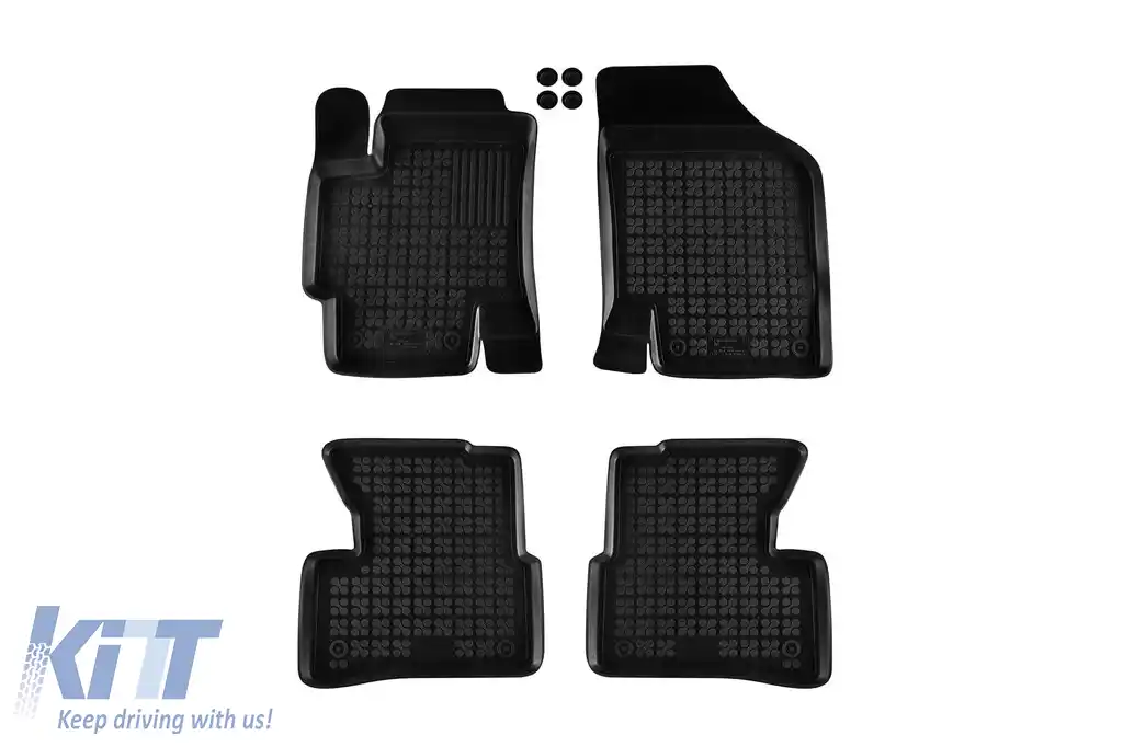 Mochete din cauciuc specifice, potrivite pentru Kia Rio 2005-2011, set de 4 piese, culoare neagră