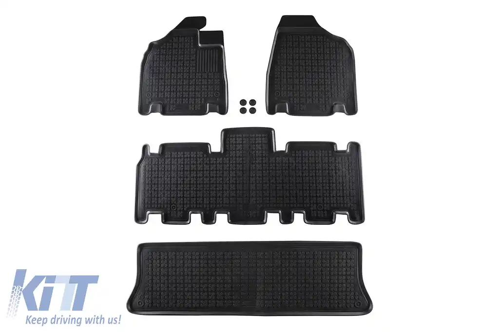 Mochete din cauciuc specifice, potrivite pentru Kia Carnival după 2005, 7 locuri, set de 4 piese, culoare neagră-image-6214693