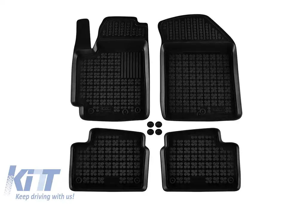 Mochete din cauciuc specifice, potrivite pentru Kia Picanto 2011-2017, set de 4 piese, culoare neagră