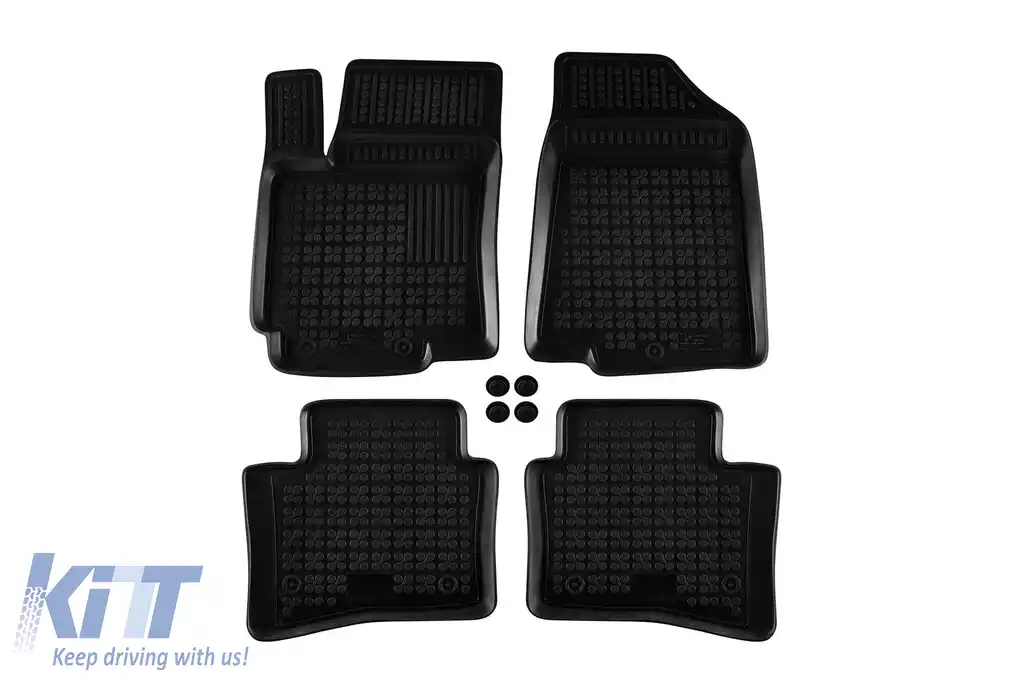 Mochete din cauciuc specifice, potrivite pentru Kia Rio 2011-2017, set de 4 piese, culoare neagră