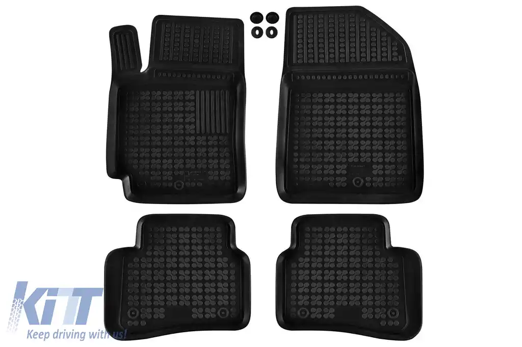 Mochete din cauciuc specifice, potrivite pentru Kia Rio după 2017, set de 4 piese, culoare neagră